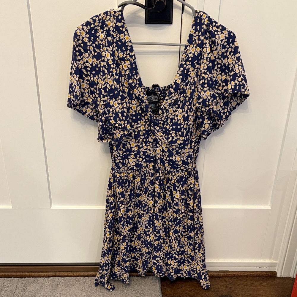 Navy and White Floral Dress